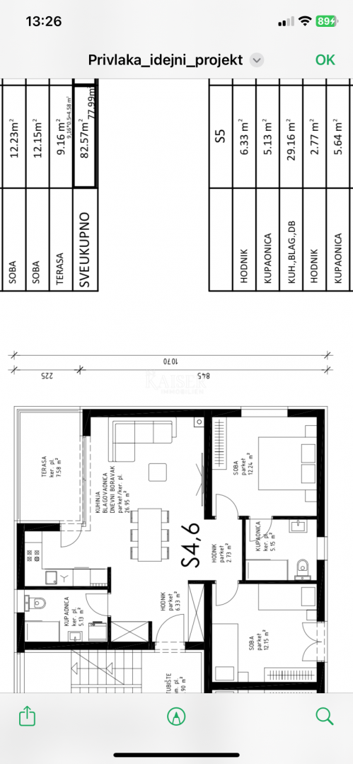 Appartamento Sabunike, Privlaka, 78,26m2