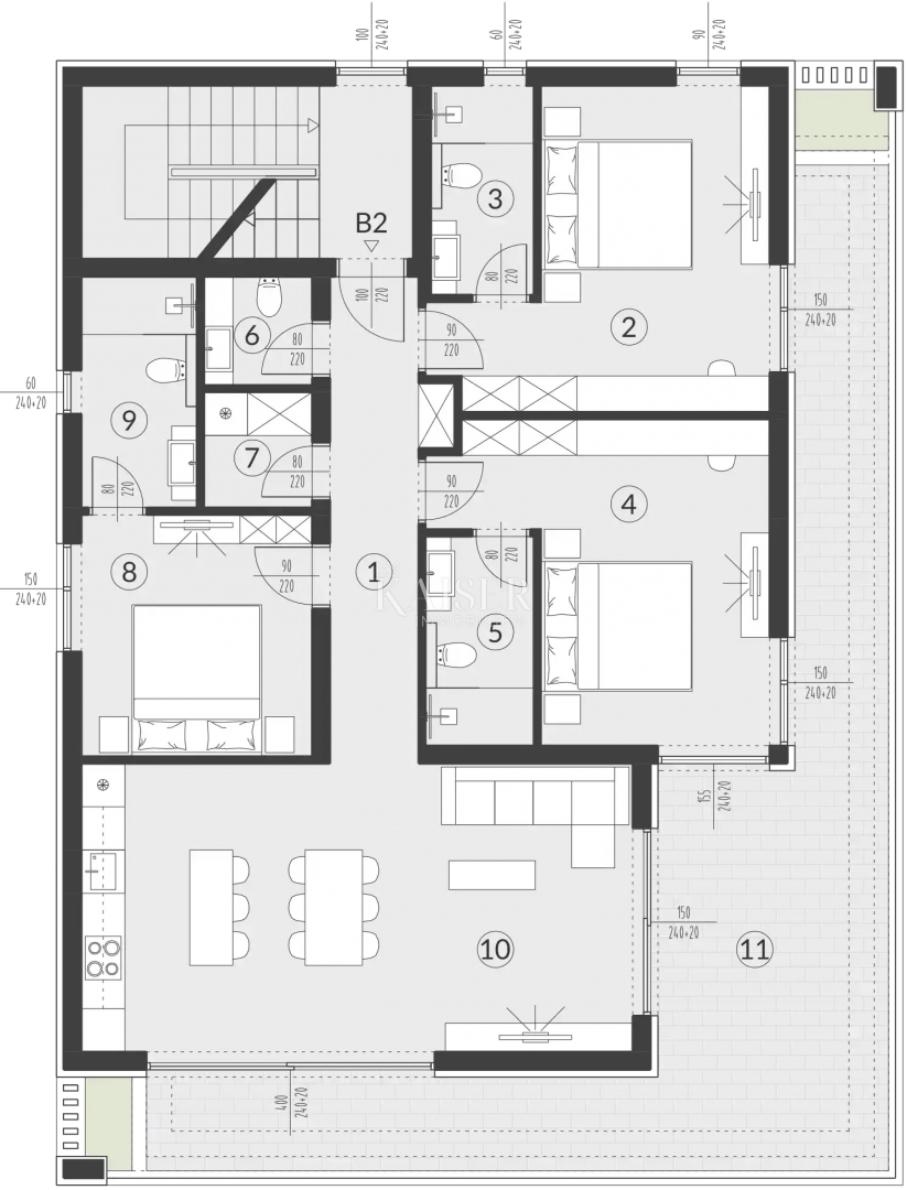 Istria, Medolino - moderno appartamento con tre camere da letto di 136 m2 con garage