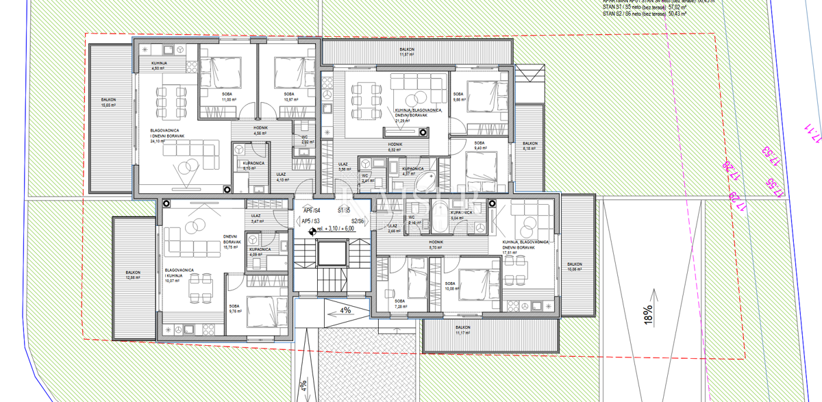 Appartamento Sukošan, 56,43m2