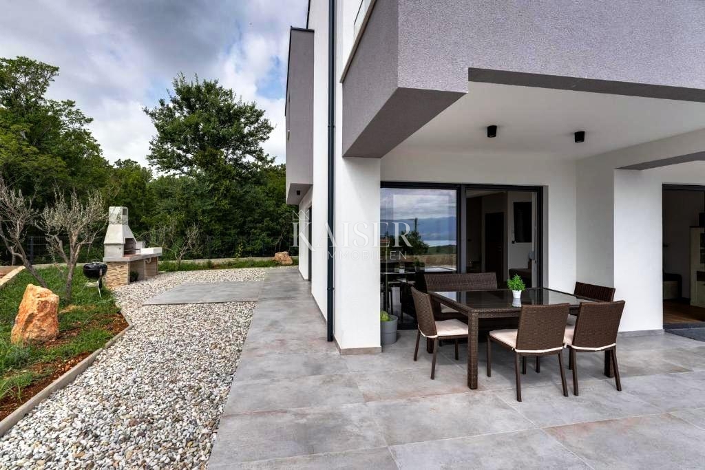 Krk, Risika - moderna casa bifamiliare, 150 m2, vista mare
