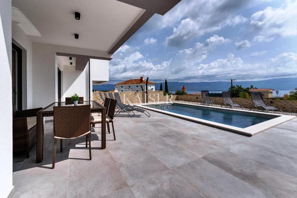 Krk, Risika - moderna casa bifamiliare, 150 m2, vista mare