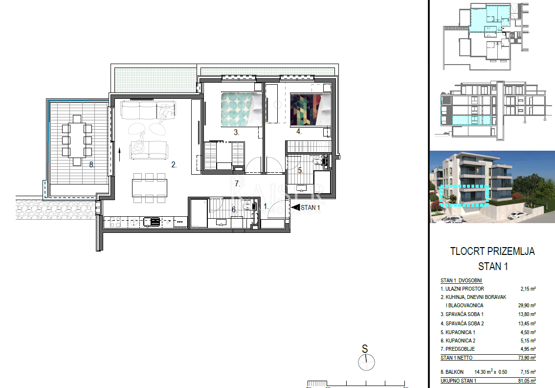 Appartamento Primošten, 83,26m2
