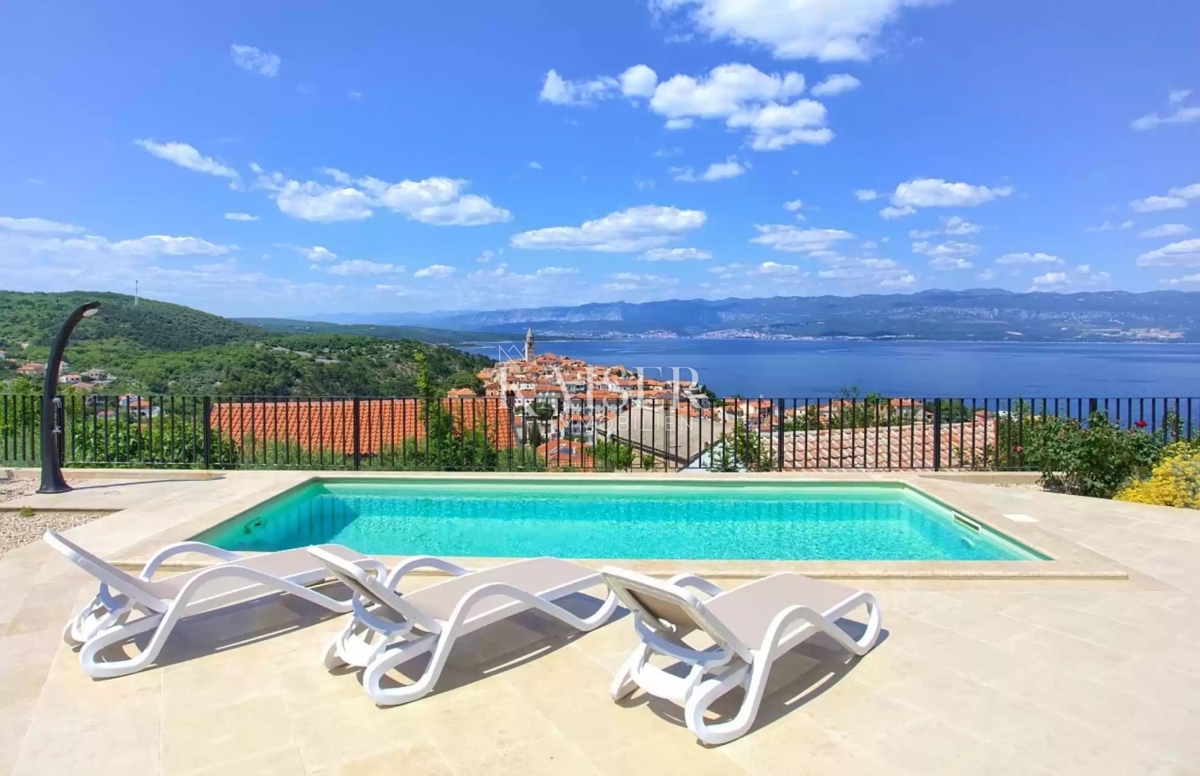 Isola di Krk, Vrbnik - villa moderna 127m2 con vista panoramica 