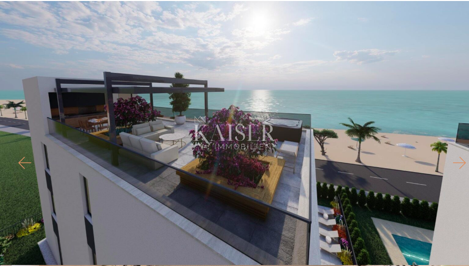 Appartamento a Zara, Sukošan, con terrazza sul tetto, 1 fila al mare