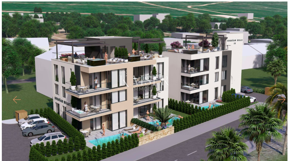 Appartamento a Zara, Sukošan, con terrazza sul tetto, 1 fila al mare