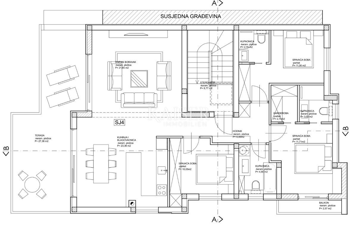 Appartamento Brodarica, Šibenik - Okolica, 156m2