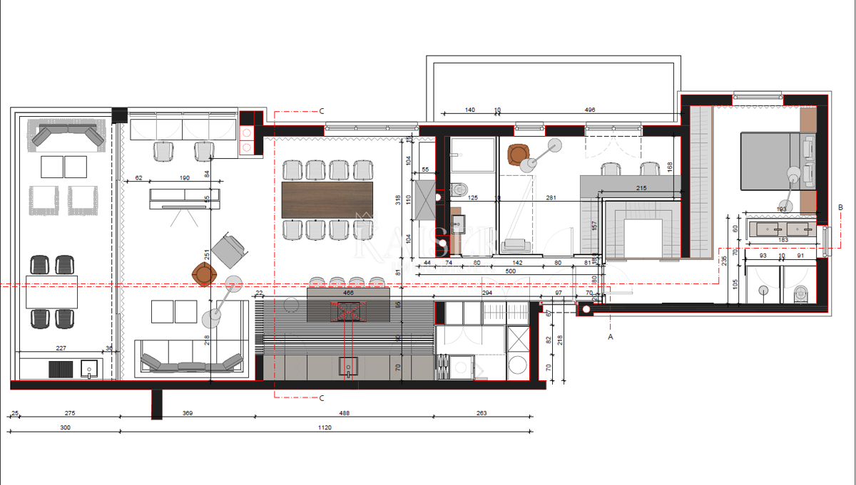 Istria, Cittanova - appartamento lussuosamente arredato di 119 m2, posizione eccellente, vista mare