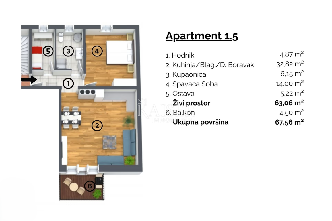 Istria, Buie, dintorni - appartamento 76m2, possibilità di gestione dell'affitto