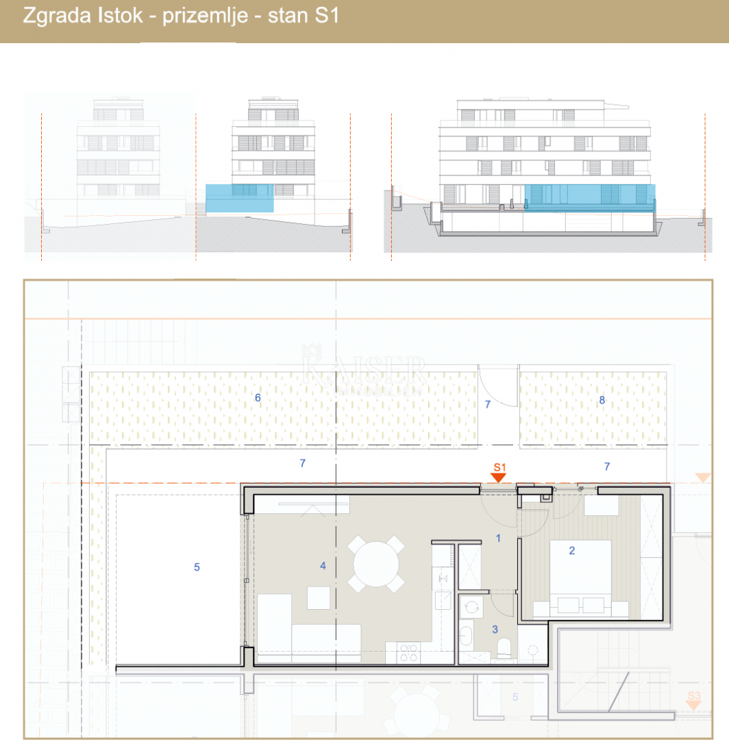 Kaštel Sućurac, Spalato - Moderno appartamento con una camera da letto (S1) nuova costruzione