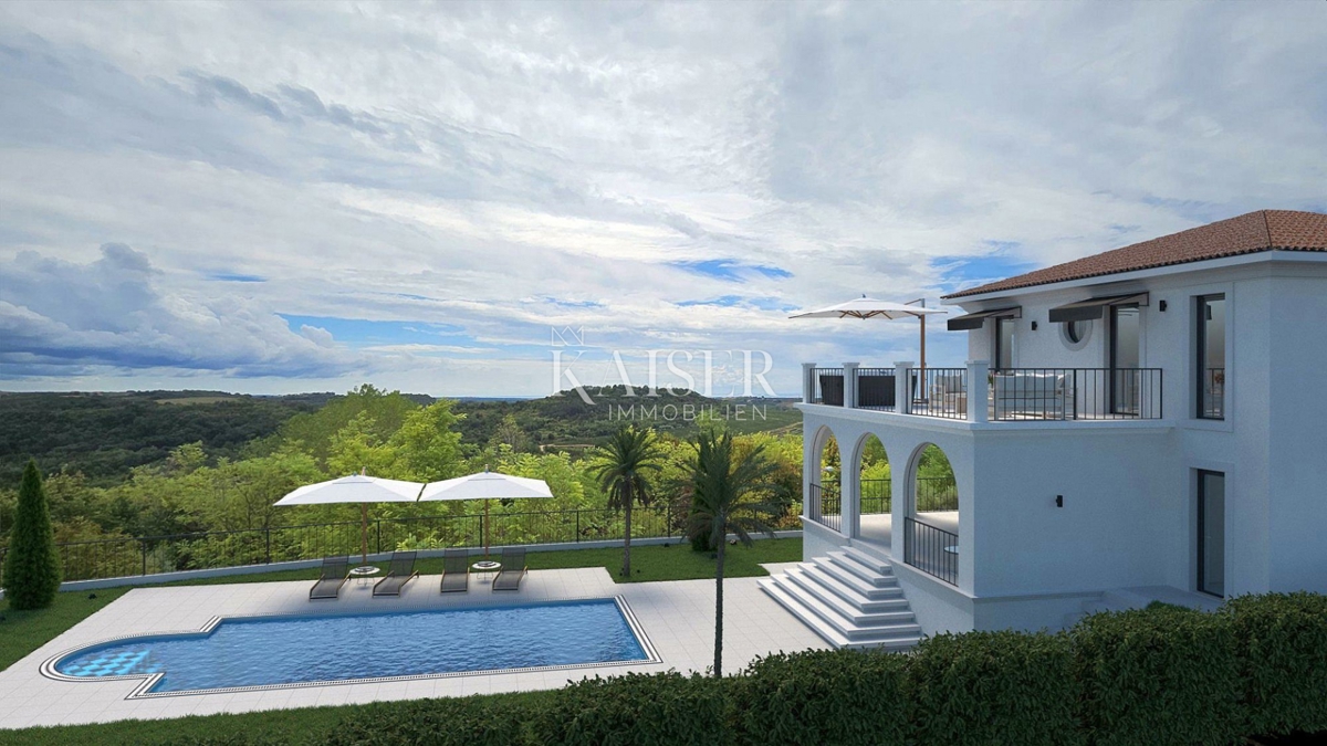 Istria, Buie - villa di lusso in costruzione, vista mare e uliveto