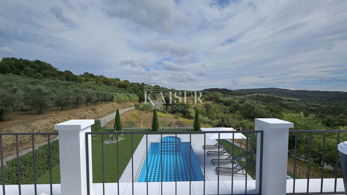 Istria, Buie - villa di lusso in costruzione, vista mare e uliveto