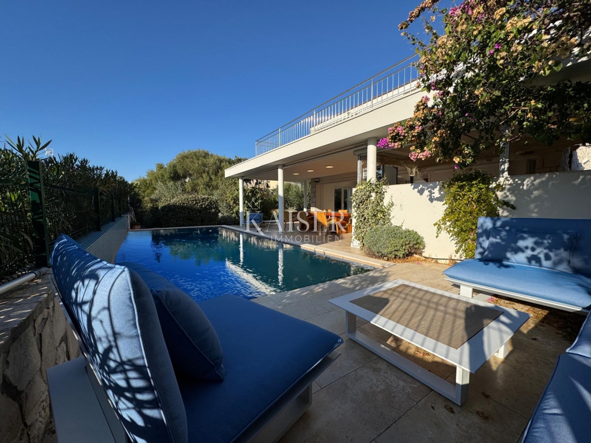 Pag, Potočnica - Villa familiare con piscina e splendida vista a 100 m dalla spiaggia
