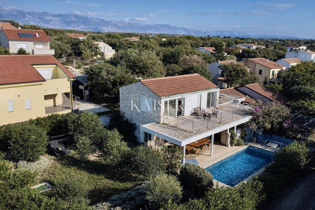 Pag, Potočnica - Villa familiare con piscina e splendida vista a 100 m dalla spiaggia