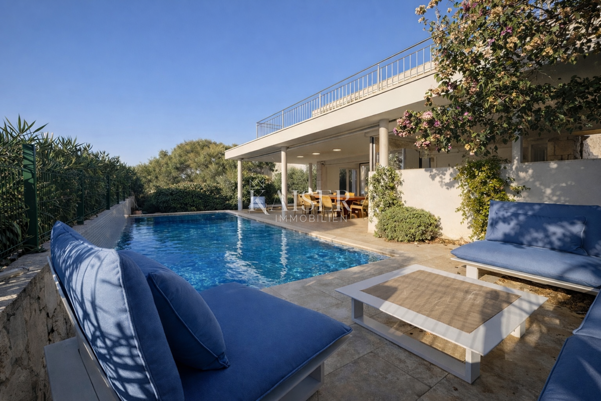 Pag, Potočnica - Villa familiare con piscina e splendida vista a 100 m dalla spiaggia