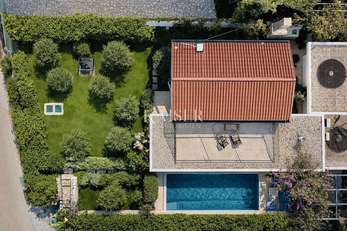 Pag, Potočnica - Villa familiare con piscina e splendida vista a 100 m dalla spiaggia