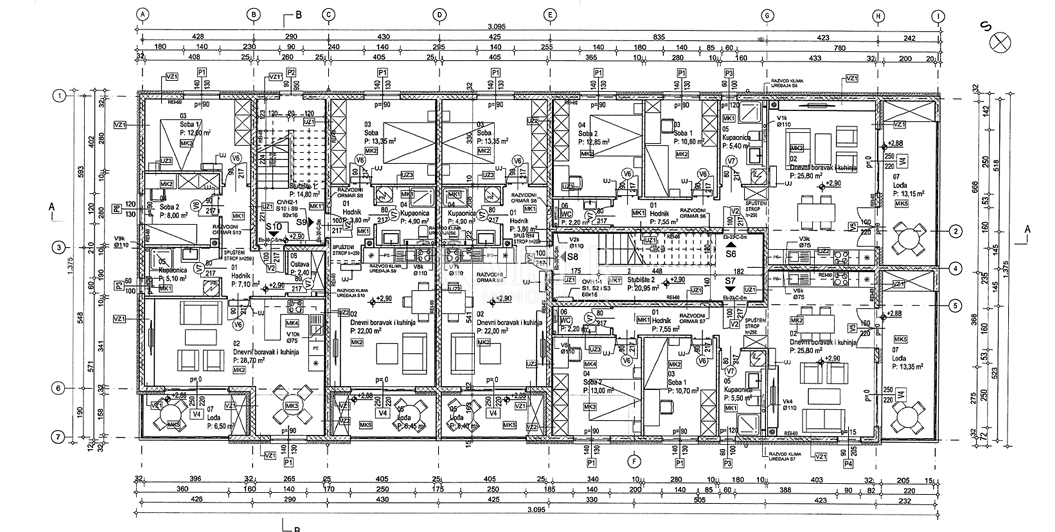 Dražice, nuova costruzione - appartamento 69,80 m2, 2 camere da letto + soggiorno