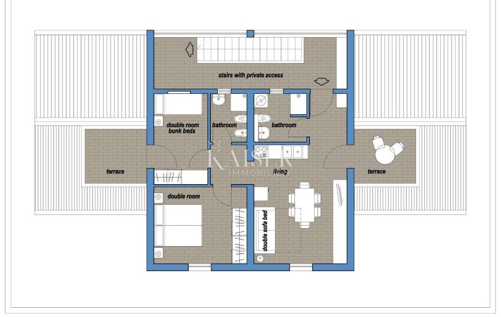 Isola di Lussino, Sv.Jakov, appartamento 71 m2 con vista mare