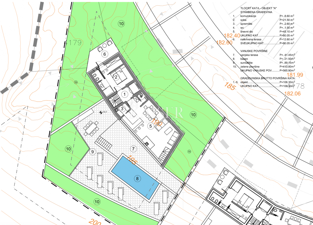 Riviera di Opatija - terreno panoramico sopra Lovran con permesso di costruzione valido