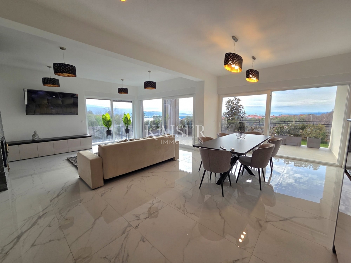 Isola di Krk, Kornić - casa moderna con piscina