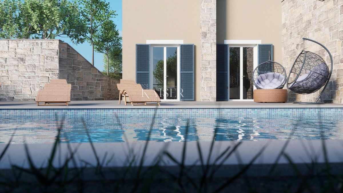 Istria, Momiano, villa con piscina in costruzione