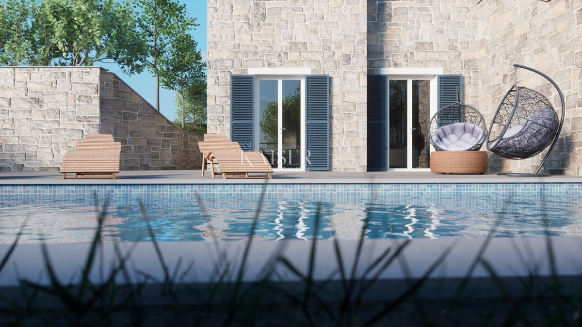 Istria, Momiano, villa con piscina in costruzione