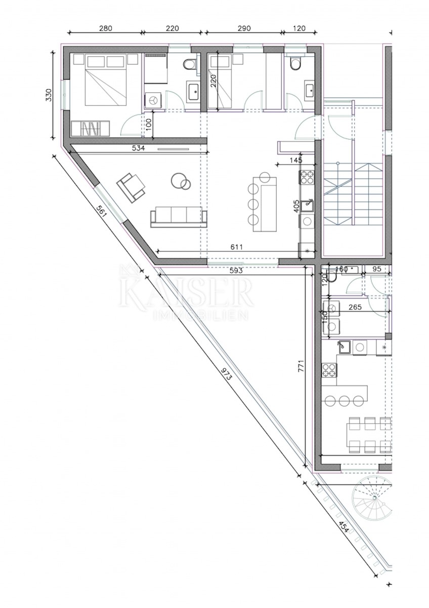 Sukošan - attico 111m2, 100m dal mare, vista mare