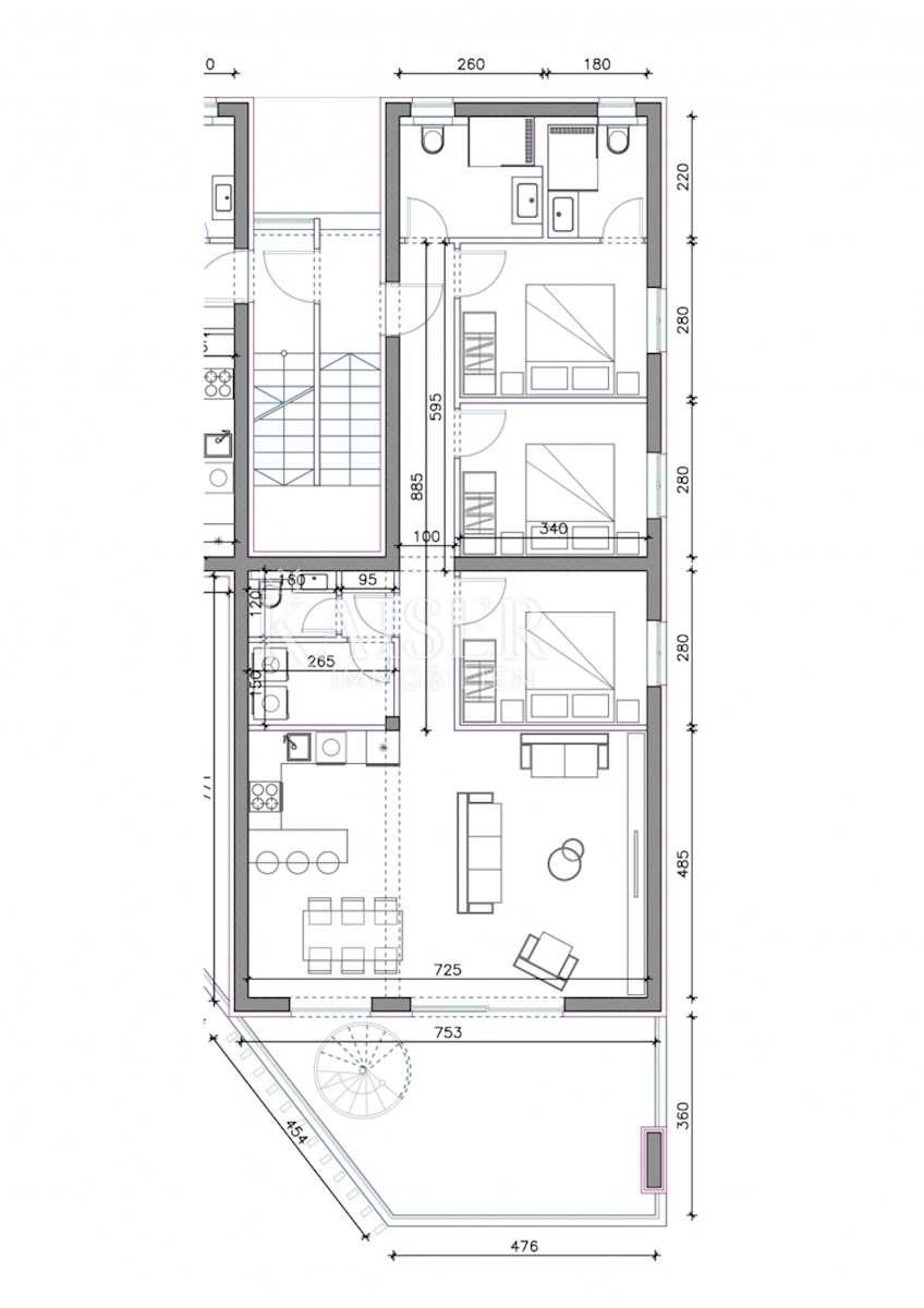 Appartamento Sukošan, 132,30m2