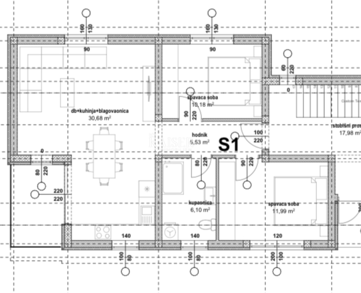 Appartamento Privlaka, 84,77m2