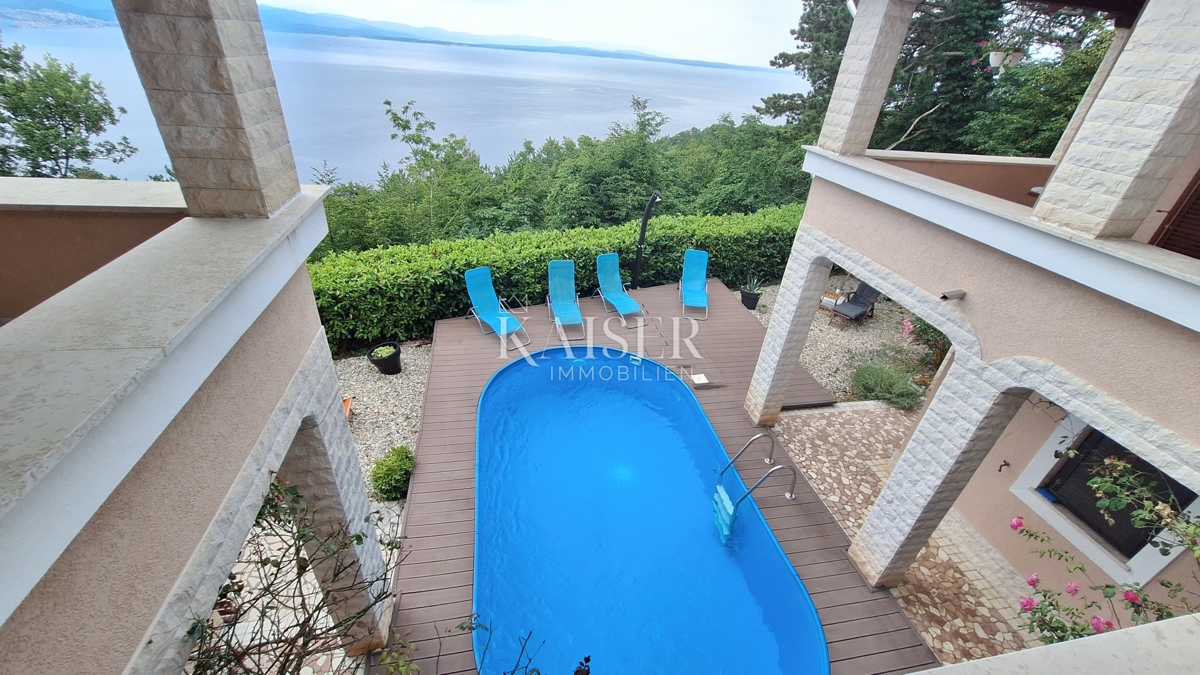 Abbazia, Veprinac, casa familiare con piscina, vista sul Quarnero