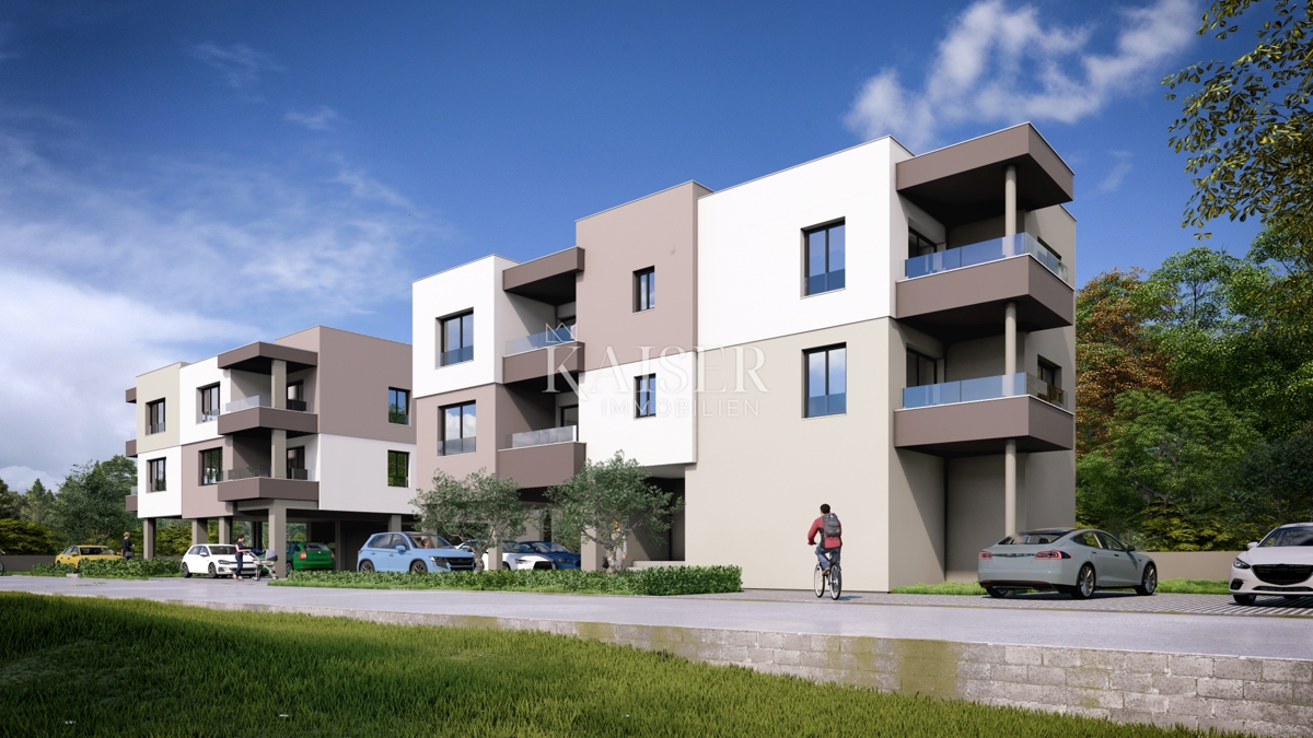 Sebenico, Brodarica - appartamento con una camera da letto 62,87 m2 in un nuovo edificio vicino alla spiaggia Rezalište