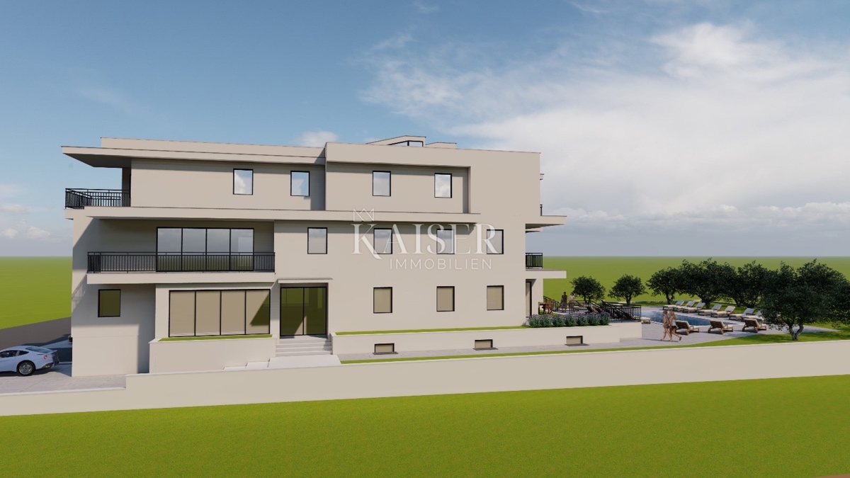 Istria, zona Umago - appartamento 82m2, nuova costruzione a 500m dal mare