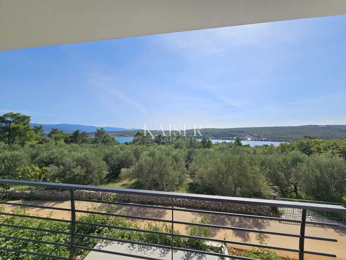 Krk, Čižići - appartamento di nuova costruzione 2 camere da letto + soggiorno, 80m2