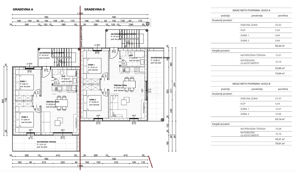 Krk, Čižići - appartamento di nuova costruzione 2 camere da letto + soggiorno, 80m2