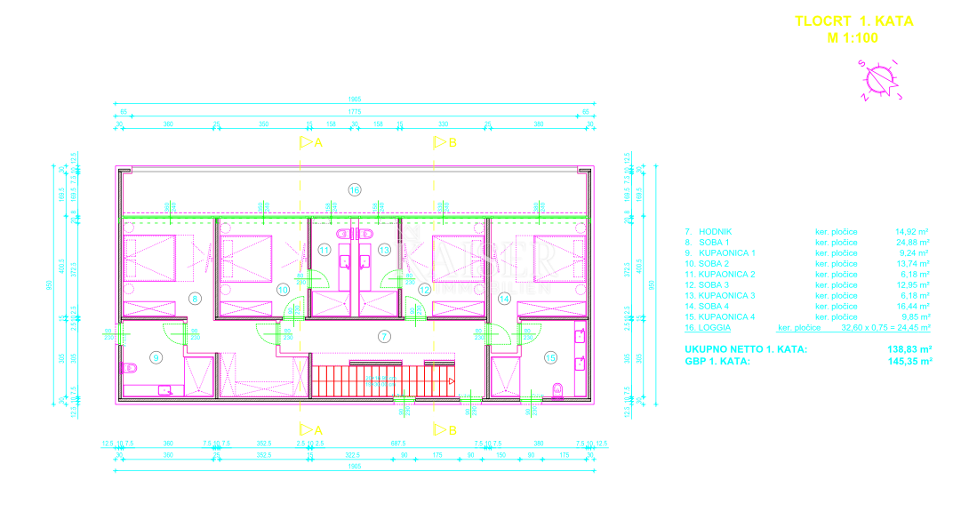 Villa Vrbnik, 264,24m2