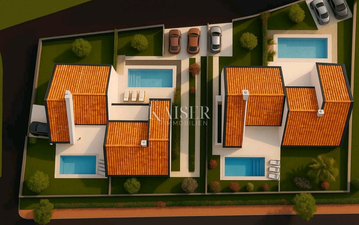 Istria, Kaštelir - moderna casa bifamiliare 