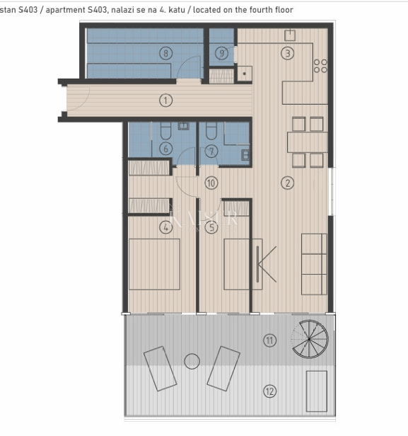 Jesenice, Dugi rat - Attico esclusivo con terrazza sul tetto S403 con vista panoramica, prima fila al mare