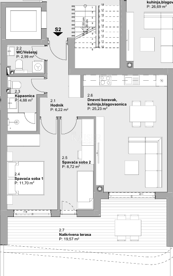 Vodice, Sebenico - Lussuoso appartamento con due camere da letto e ampia terrazza in un nuovo edificio, a 70 m dal mare
