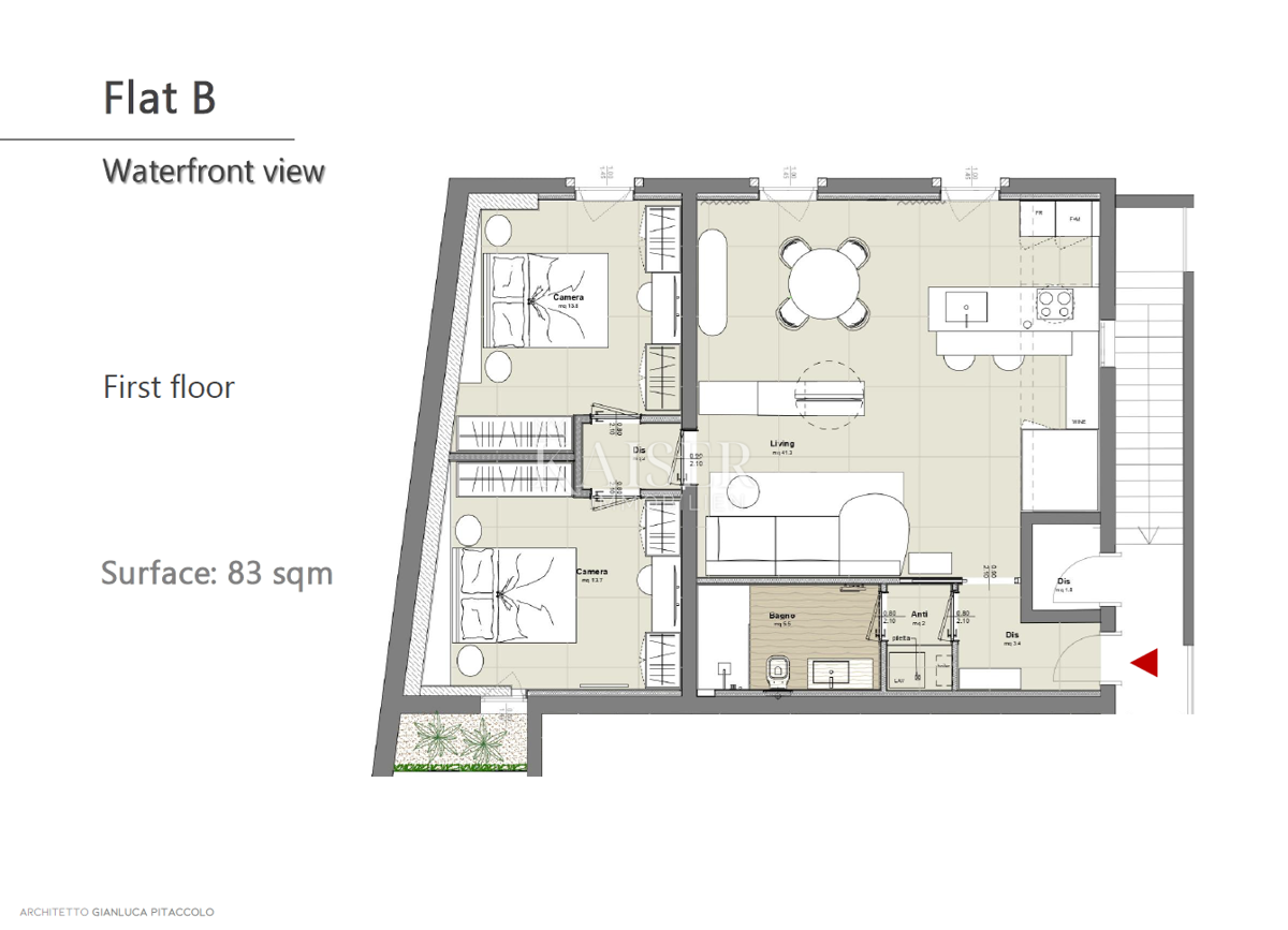 Istria, Cittanova - appartamento di lusso nel centro di Cittanova, 83m2; posizione privilegiata