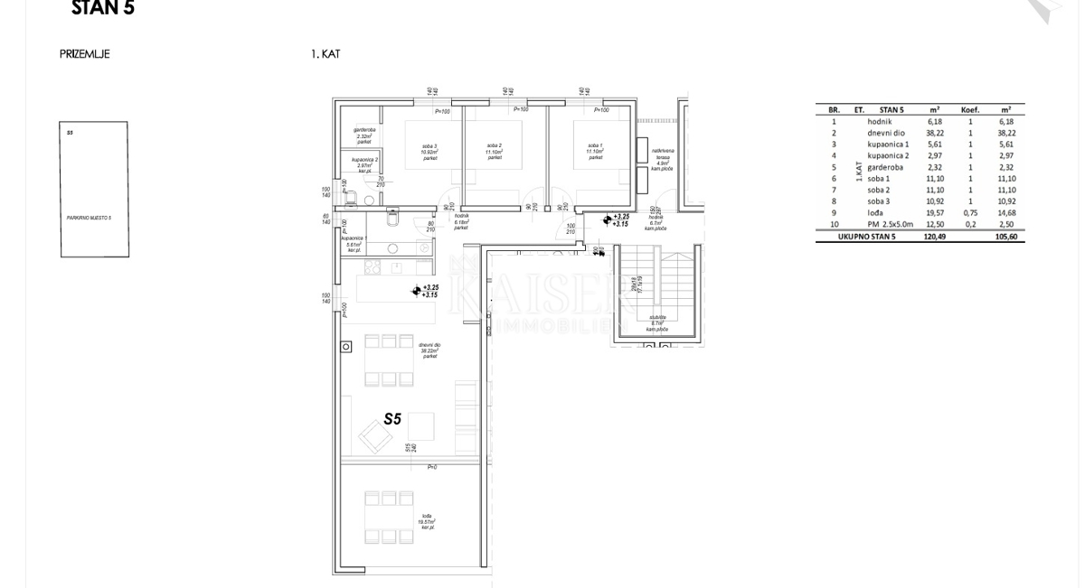 Appartamento Privlaka, 105,60m2