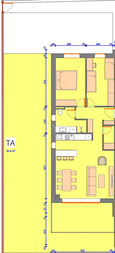 Istria, Umago, dintorni - appartamento in un nuovo edificio, 86m2, 300m dal mare, piano terra