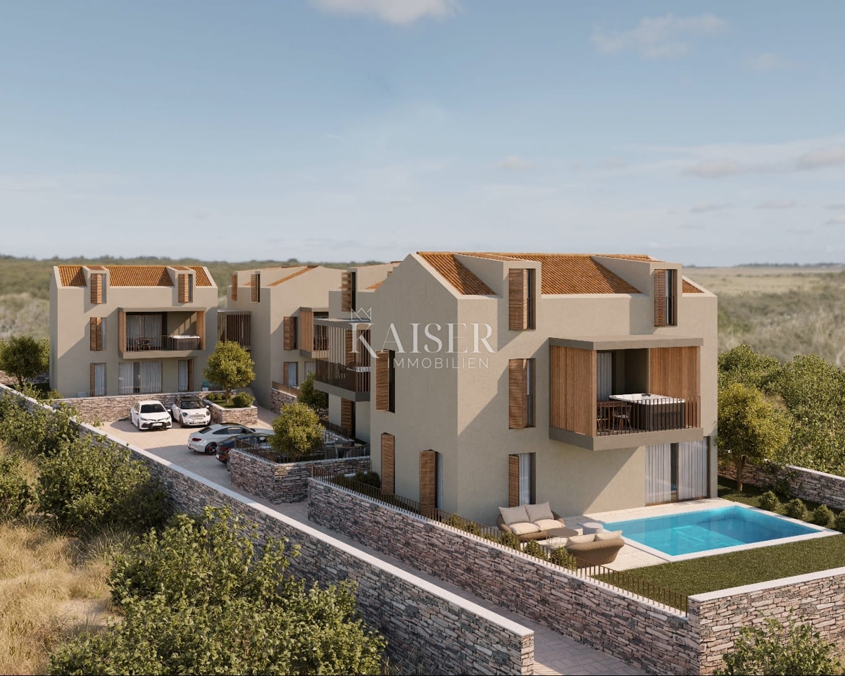 Istria - Visignano, terreno edificabile con progetto per appartamenti, vista mare