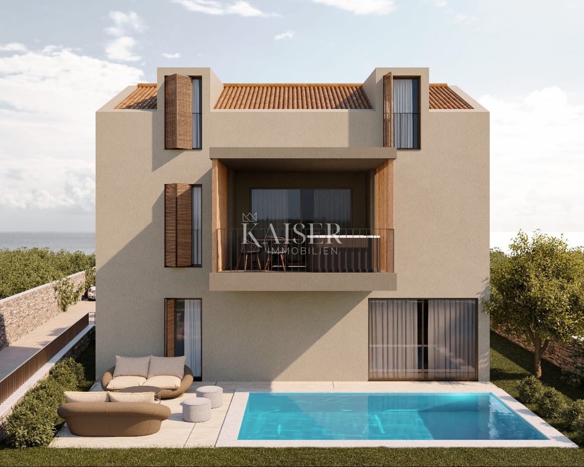 Istria - Visignano, terreno edificabile con progetto per appartamenti, vista mare