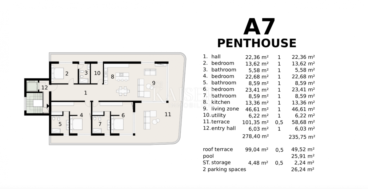 Attico esclusivo a Ičići - vivere nel cuore dell'eleganza mediterranea con vista sul mare