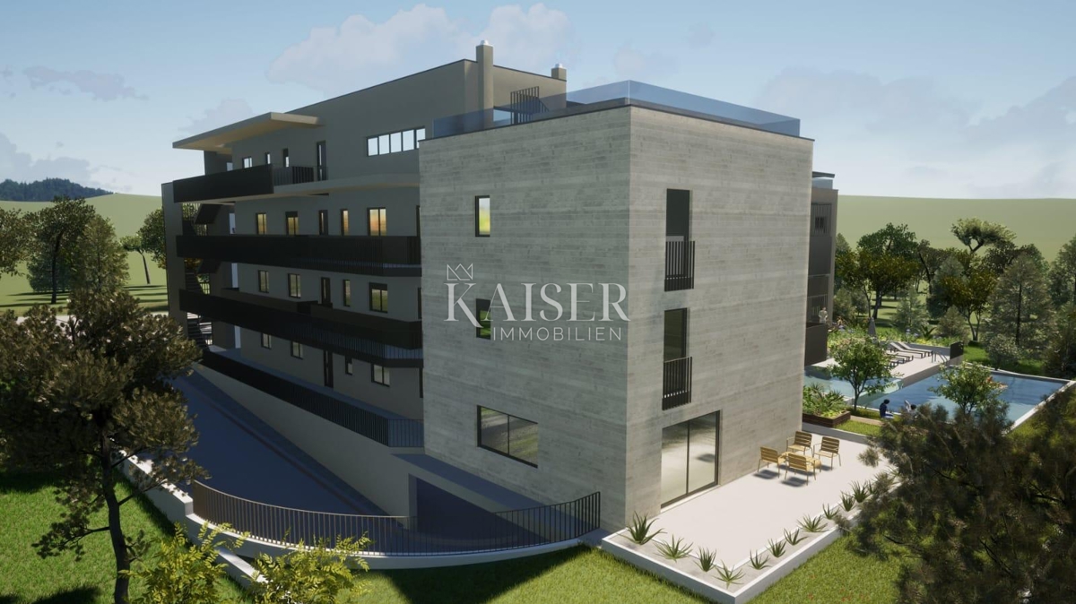 Istria - Parenzo, appartamento in un edificio con ascensore e piscina, due camere da letto