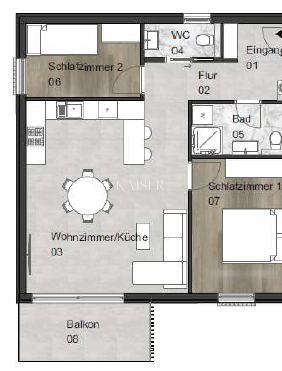 Istria - Parenzo, appartamento in un edificio con ascensore e piscina, due camere da letto