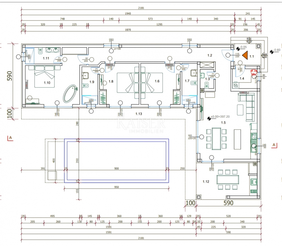 Istria, Žminj - casa a un piano con piscina