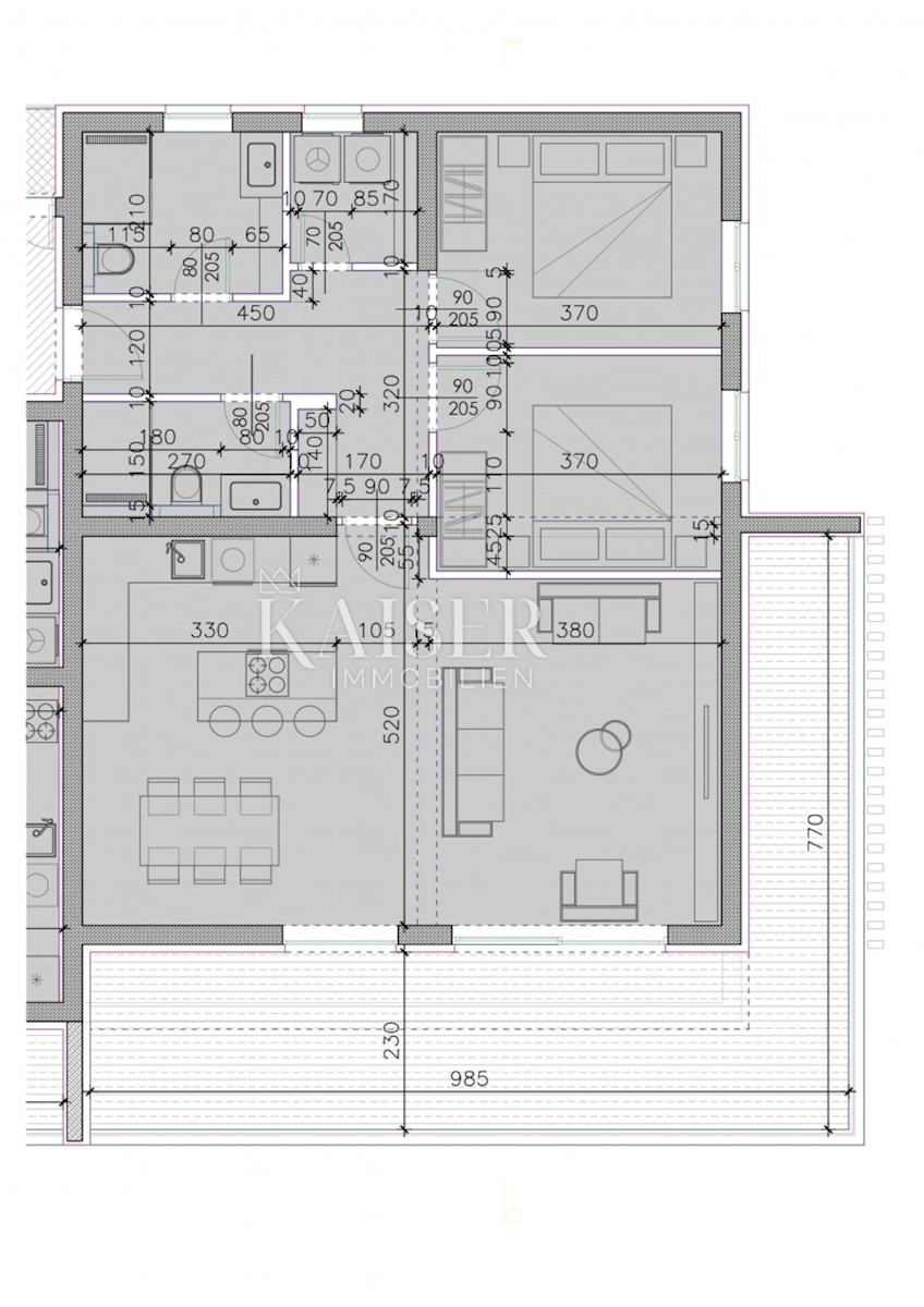 Sukošan - appartamento con 2 camere da letto, 97 m2, 100 m dal mare 