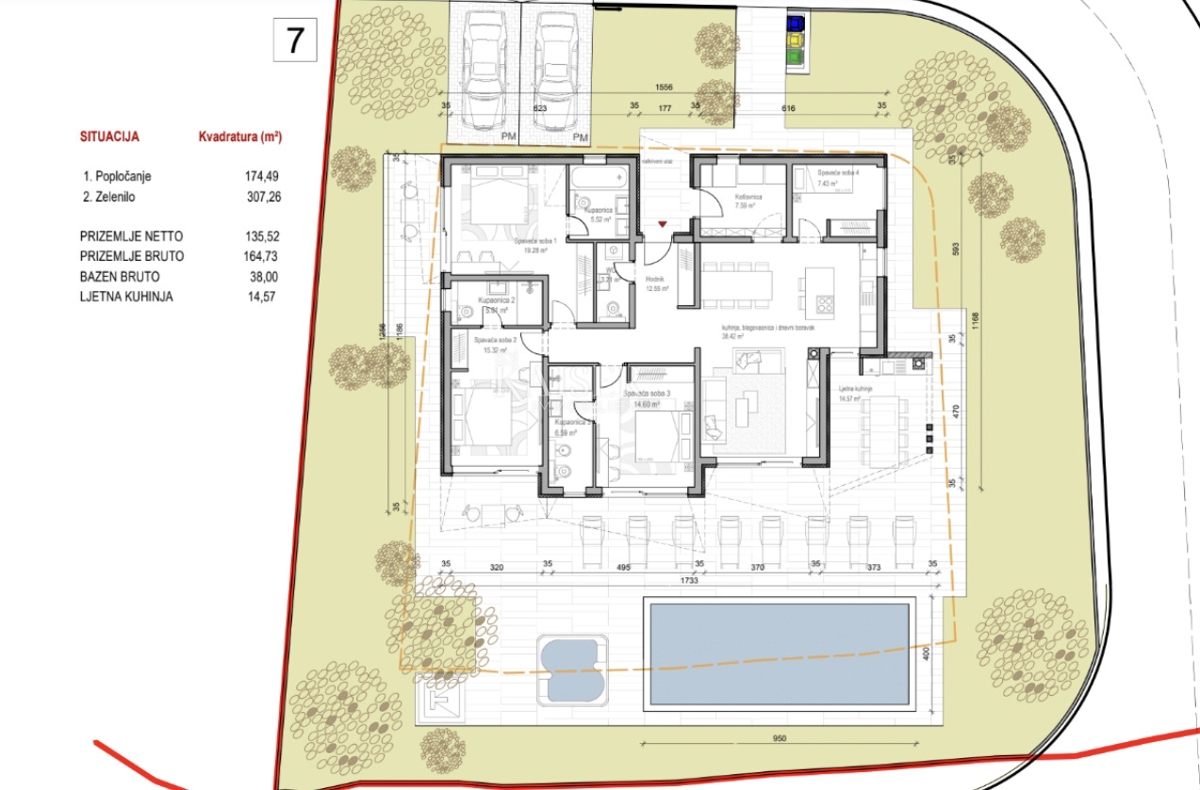 Trget - nuova costruzione con piscina, 158 m2