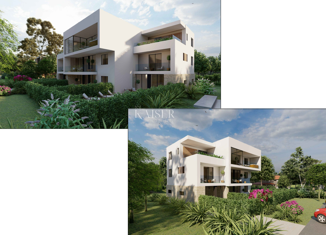 Istria - Parenzo, moderno appartamento con cortile vicino al mare