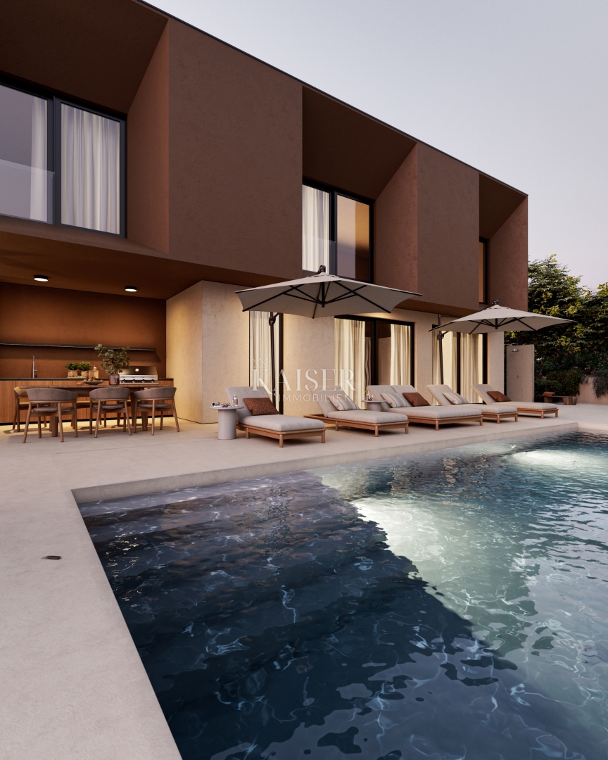 Istria, Labin -Trget - nuovo edificio con piscina, 181 m2